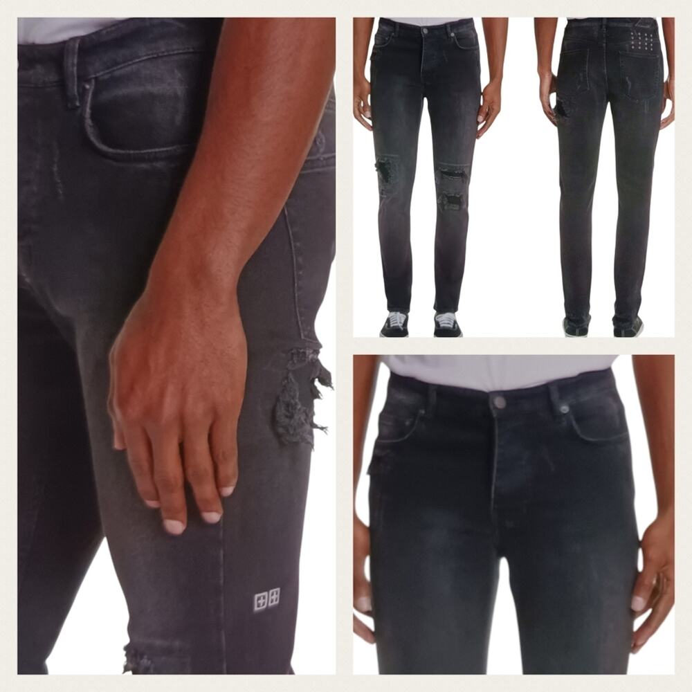 Ksubi Chitch Boneyard Ripped Slim Fit Black Stretch GUC $240 Size 31     J1540